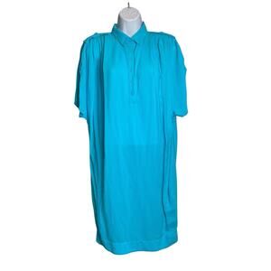 Diane Von Furstenberg Women's Blue Karin Shirt Dress Size 4 Modern Minimalist